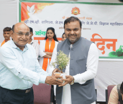 ICTRD MEMBER SECRETARY DR. KETAN MOHITKAR AS CHIEF GUEST AT 79TH INDEPENDENCE DAY CELEBRATION AT NAGPUR GUJARAT MANDAL CAMPUS